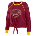 thumbnail image 2 of Women's WEAR by Erin Andrews Burgundy/Gold Washington Commanders Tie-Front Long Sleeve Top, 2 of 4