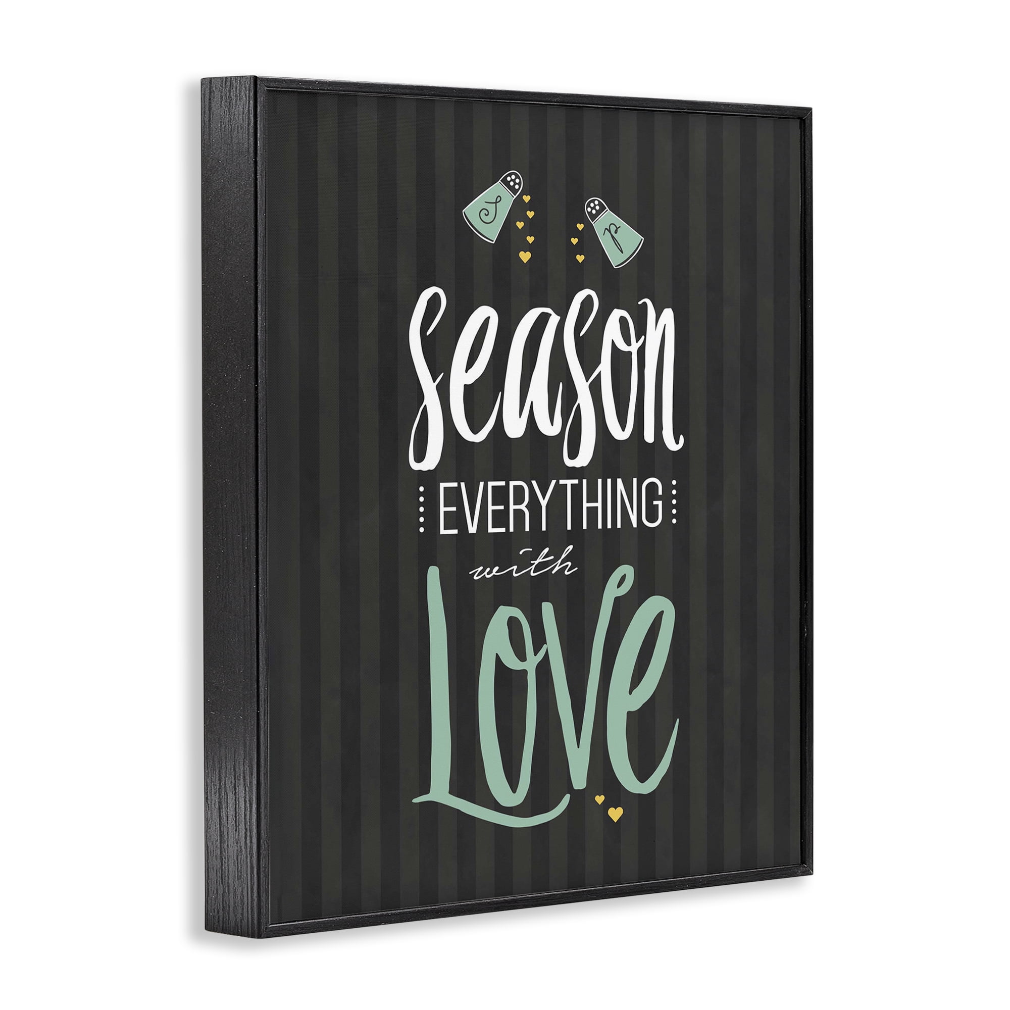 Season With Love Black & Green Black Framed Giclee Art, design by Lettered and Lined