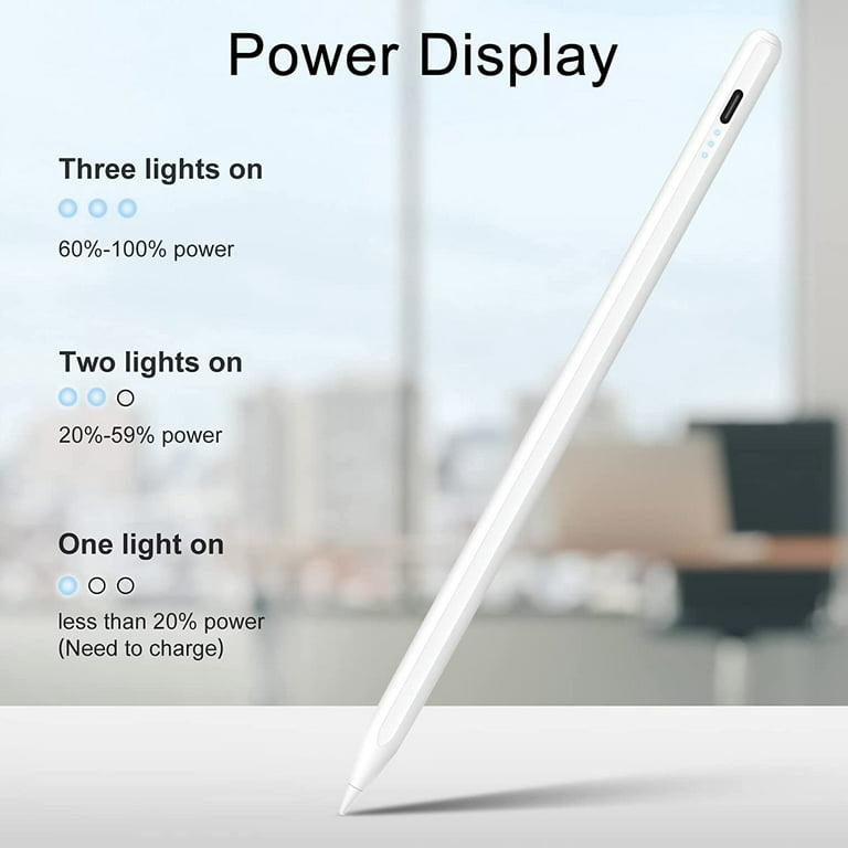 iPad Pencil 2nd Generation with Magnetic Wireless Charging, 2x Fast Charge for Apple iPad, Stylus Pen Compatible with iPad Pro 11 in 1/2/3/4, iPad