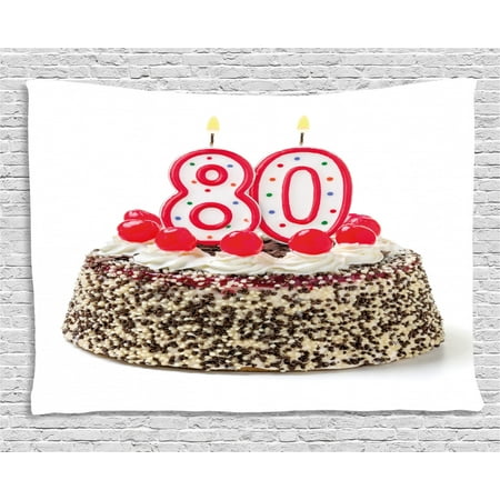 80th Birthday Decorations Tapestry Birthday Party Cake With
