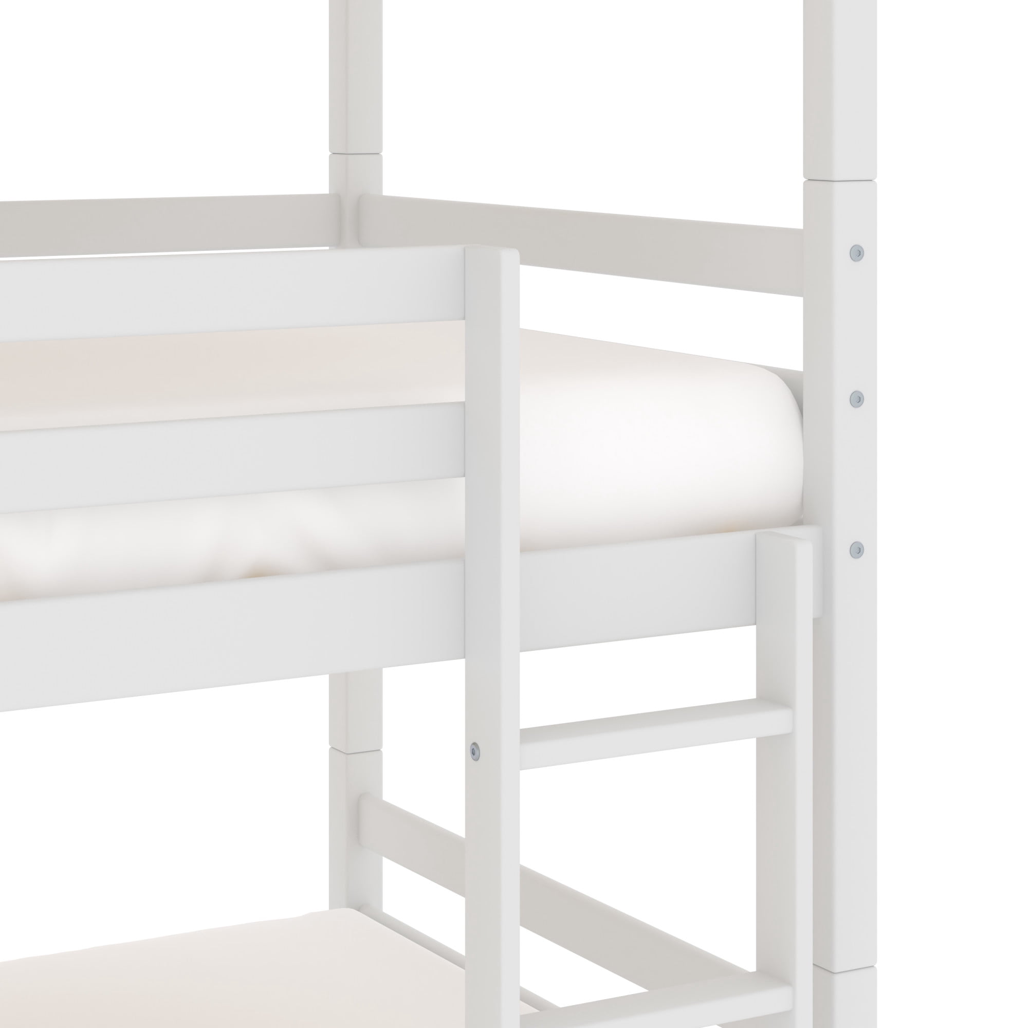 Campbell Wood Triple Twin Convertible Bunk Bed, White