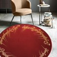 thumbnail image 1 of LaModaHome Rounded Rug Red Ring RugNon-Slip Rug Washable Mat Child Stain Resistant Living Room Kitchen Carpet 5.9X5.9ft(180X180cm), 1 of 5