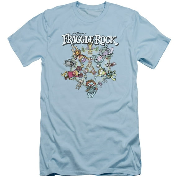 Fraggle Rock Spinning Gang S/S Adult 30/1 T-Shirt Light Blue