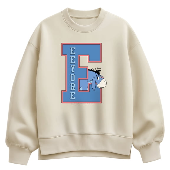 Winnie the Pooh - Eeyore Collegiate Oversized Fleece Crew Sweatshirt
