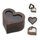 thumbnail image 3 of Caja de anillos de madera, caja de anillos en forma de corazón con una ranura, blanca, 3 of 7