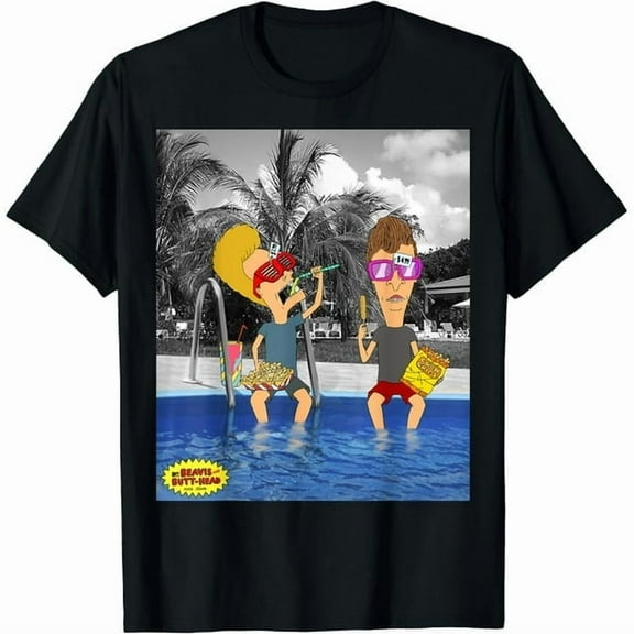 100% cotton tshirts men tee Beavis and Butt-Head Lounging By The Pool Portrait T-Shirt