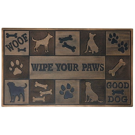 Woof Wipe Your Paws Rubber Doormat