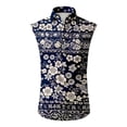 thumbnail image 4 of LWavelet Men's Sleeveless Hawaiian Shirt Paisley Print Button Down Casual Summer Beach Top Wine 3XL, 4 of 5