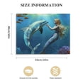 thumbnail image 3 of ARISTURING Canvas Print Wall Art 3D Dolphin and Mermaid Under The Sea Fantasy &amp; Sci-Fi Ocean Digital Art Modern Art Nautical Scenic Colorful Ultra for Living Room, Bedroom, Office, 3 of 6