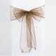 thumbnail image 2 of Glass gauze chair back, ribbon chair back, wedding chair back decoration, hotel banquet bow chair decoration, wedding chair back, flower tie, wedding chair back（brown）, 2 of 4