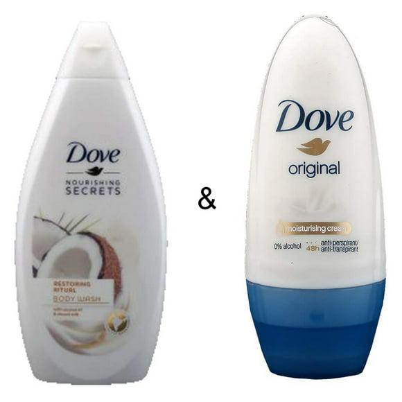Body Wash Restoring Ritual 500 by Dove & Roll-on Stick Original 50ml by Dove