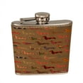 thumbnail image 1 of KuzmarK 6 oz. Leather Pocket Hip Liquor Flask - Floral Daschund Dog, 1 of 1