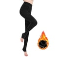 thumbnail image 3 of Women Leggings Dqueduo Women's Fashion Solid Color Warm Thick Casual Comfortable Leggings Long Pants, 3 of 8