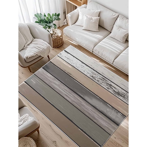 Retro Dark Grey Stripe Area Rug for Bedroom 4x6 Ft Peeling Paint Effect Theme Super Soft fuzzy Throw Rug Non-Slip Fluffy Plush Indoor Floor Carpet for Living Room Nursery Home Decor