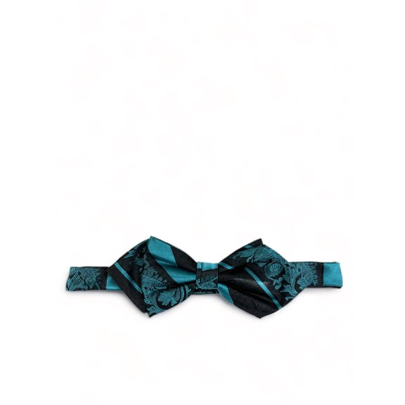 Pacific Blue and Black Silk Bow Tie by Paul Malone