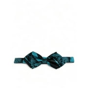 Pacific Blue and Black Silk Bow Tie by Paul Malone
