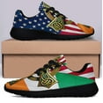 thumbnail image 3 of Irish Celtic Knot Cross St Patrick's Day Ireland American flag Shoes Sneakers Black Size 10, 3 of 7