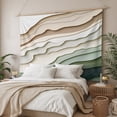 thumbnail image 3 of Sage Green Ombre Tapestry for Bedroom Wall Hanging Tapestry, Modern Abstract Geometric Art Ceiling Backdrop Tapestries Poster Blanket Wall Decor for Teens Room Living Room Dorm 39" x 59", 3 of 8