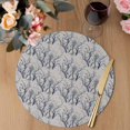 thumbnail image 3 of Grey Navy Blue Tree Round 13 Inch Placemats Set of 8, Country Rustic Botanical Branch HeatResistant Non Slip Place Mats for Dining Table, Wipeable Braided Kitchen Table Mats for Housewarming, 3 of 9