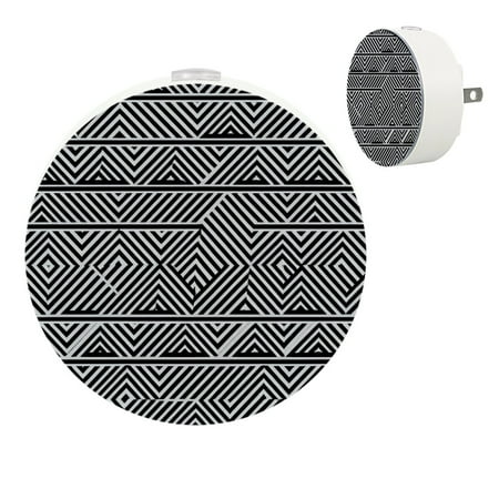 

Plug in Led Night Light with Auto Dusk to Dawn Sensor White Nightlights for Hallway Bedroom Kids Room Kitchen Stairway 2 Pack Black White Indian Ethnic Tribal