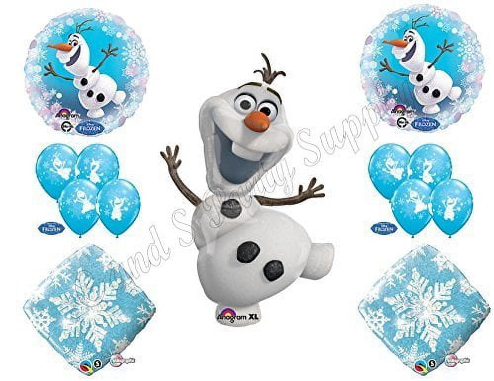 Ballons De Fête Joyeux Anniversaire FROZEN - Olaf, Anna & Elsa - Déco Neige