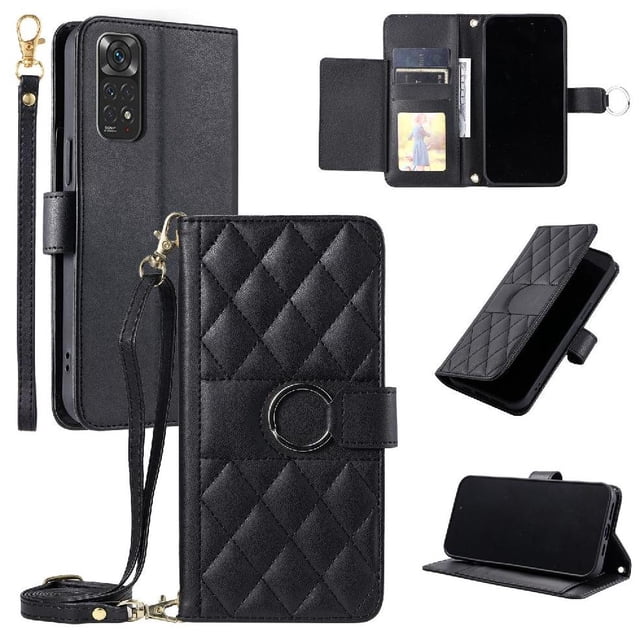 Funda tipo billetera GANGXUN para Xiaomi Redmi Note 11 4G – Tapa abatible con correa para mujer