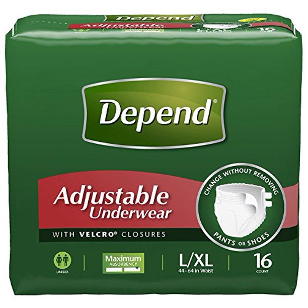 Depend Adjustable Underwear, Maximum Absorbency, L/XL, 16 count Woman