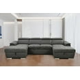 thumbnail image 3 of Modern U Shaped Sleeper Sofa 121 inch - 2 in 1 Pull Out Bed with Storage Chaise, Charcoal Grey, 3 of 22