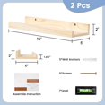 thumbnail image 3 of Picture Ledge Wall Shelves 16 Inch Width Set of 2, Solid Pine Wood Rustic Floating Ledge Shelves for Wall,Natural, 3 of 5