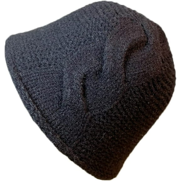 CoCopeaunts Women Knitted Hat Autumn Winter Personalized Versatile Basin Hat Soft Stretch Thick Bucket Hat for Cold Weather