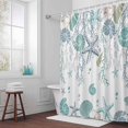 thumbnail image 3 of Teal Coastal Bathroom Shower Curtain, Starfish Coral Shell Summer Ocean Beach Waterproof Washable Soft Bath Curtain for Bathtub Decor with 12 Hooks&Grommet, 66x72 Inch, 3 of 9