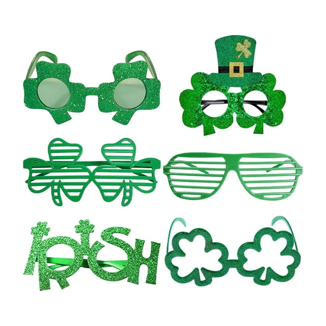 6 piezas de anteojos para el día de San Patricio, anteojos para el día de San Patricio de , decoraciones para el día de San Patricio, accesorios Zulema anteojos de san patricio