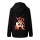 thumbnail image 4 of Puntoco Mujeres Casual Manga larga Bolsillo Suelto Navidad Impreso Cremallera Medio y largo tops Sudaderas con capucha Blusa de mujer Puntoco Puntoco-690, 4 of 6