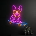 thumbnail image 2 of Handmadetneonsign French Bulldog Skateboarding Neon Sign, Skateboard French Bulldog Led Sign, Bull Dog Skateboarder Led Light, Wall Décor, 2 of 5