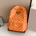 thumbnail image 3 of Women Nylon Polka Dot Cute Playful Bookpack Large Capacity Students Bookbags Multiple Pockets Travel Daypack Bag for Commute (Orange), 3 of 11