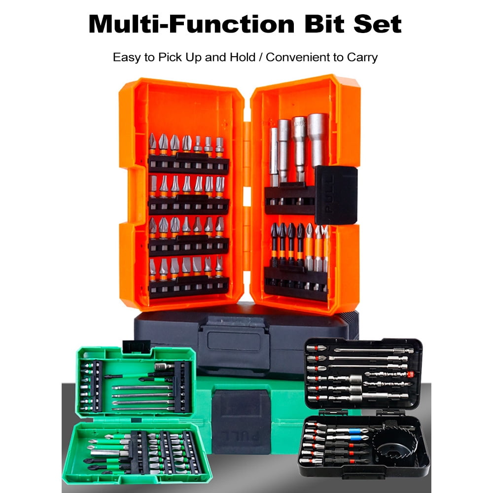 Riousery 39 PCS Drill Bit Set Impact Driver Screwdriver Bits for Wood Metal Cement Drilling with Storage Case Orange 5.91 inches / 15 cm