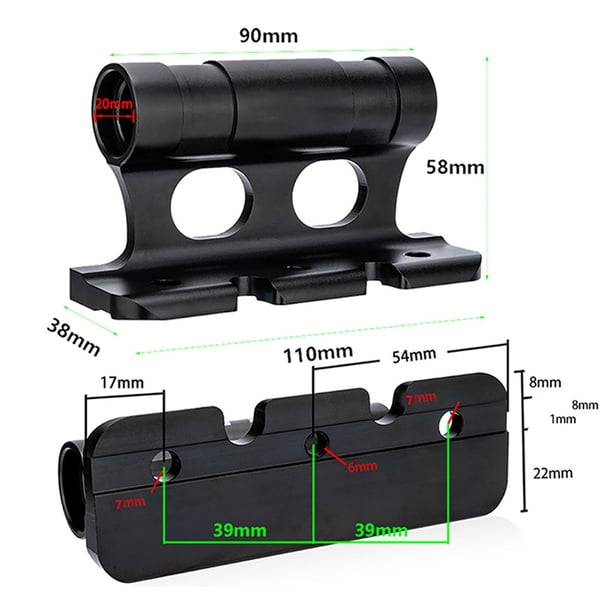 Bloc de Montage de Fourche avant de Vélo en Alliage d'Aluminium pour Porte-Toit de Voiture 20x110 mm avec Adaptateur Bloc de Montage de Fourche avant de Vélo en Alliage d'Aluminium pour Porte-Toit de Voiture 20x110 mm avec Adaptateur