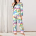 thumbnail image 3 of Bingfone Womens Pajama Sets Cute Unicorn Print,Long Sleeve Loungewear Pajamas Set-Large, 3 of 9