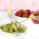 thumbnail image 5 of Juego de 6 tenedores de acero inoxidable para fruta, postres y tartas, regalo para fiestas en casa (verde), 5 of 5