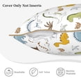 thumbnail image 5 of Haiem Dinosaur Print Velvet Soft Solid Decorative Square Throw Pillow Covers Set with Elegant Piping Christmas Cushion Case for Sofa Bedroom Car-20"x20", 5 of 8