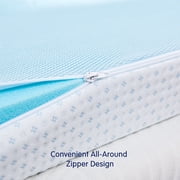 2, 3, or 4 Inch Gel-Infused Memory Foam Mattress Topper with Removable Fitted Cover (3 inch, Queen)