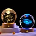 thumbnail image 2 of Primegos Faux Crystal Ball Light Calming Cosmic Night Light Clear Lighted Stellar Spheres with Wooden Base for Bedside Table Desk, 2 of 8