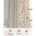 thumbnail image 6 of Japanese Sheer Curtains 39 Inch Length 2 Panels Set for Living Room/Bedroom, Beige Farmhouse Retro Floral Leaf Pattern Kitchen Curtains Grommet Semi-Sheer Curtains Window Treatments 27.5"x39"x2, 6 of 7
