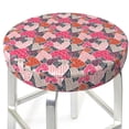 thumbnail image 3 of Wukai Hearts for Valentines day Bar Chair Covers,Barstool Covers Round, Stretch Round Bar Stool Covers,Washable Stool Cushion Slipcovers for 11-14 inch-13 inch, 3 of 7