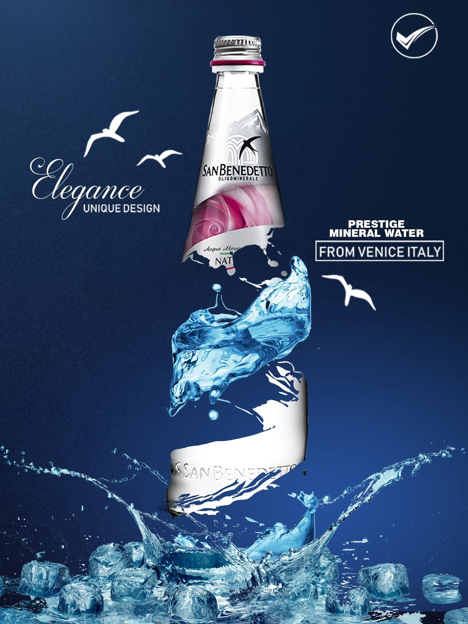 San Benedetto Italian Still Water, 500ml Glass Bottles, Pure Glacier-Sourced Water, Pack of 5