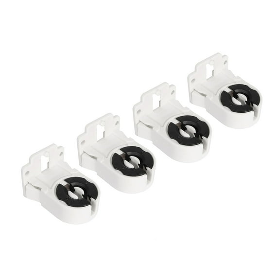 Uxcell Non Shunted T8 Fluorescent Light Holder Lamp Socket LED Fluorescent Tube White Black 4 Pack