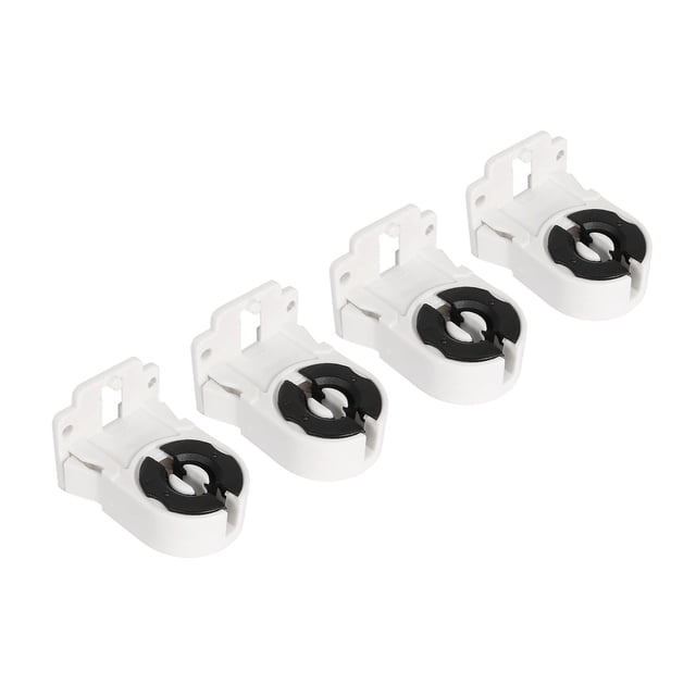 Unique Bargains Non Shunted T8 Fluorescent Light Holder Lamp Socket LED Fluorescent Tube White Black 4 Pack