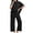 Black, variant on Two Piece Sets for Women Batwing Sleeves Lounge Sets Summer Spring Vacation Outfits with Pockets