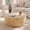 Burl, variant on CasaGlajore 34.5" Round Travertine Coffee Table, Drum Coffee Table for Living Room
