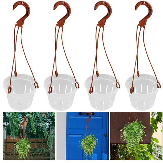 Minkissy 4Set Balcony Planter Modern Style with Root Control for Household Item